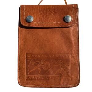 Vintage Leather Crossbody Pouch Bag Wallet Made in Greece Unisex